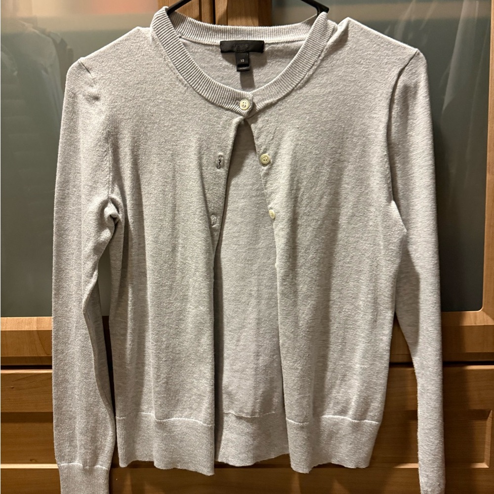 Jcrew Gray Button-Up Cardigan